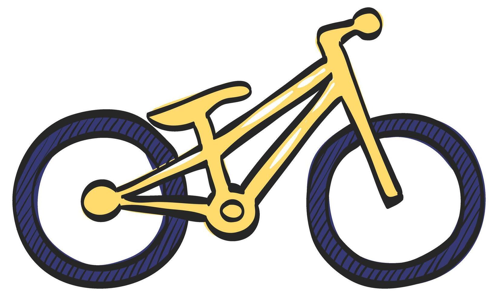 Versuch Fahrrad Symbol im Hand gezeichnet Farbe Vektor Illustration