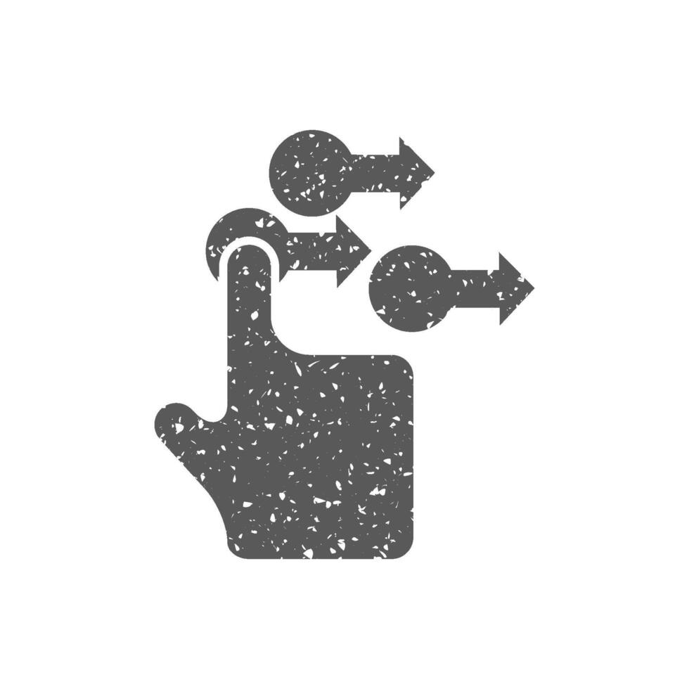 Finger Geste Symbol im Grunge Textur Vektor Illustration