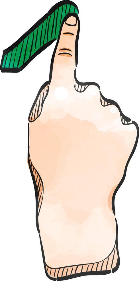 finger gest ikon i vattenfärg stil. vektor