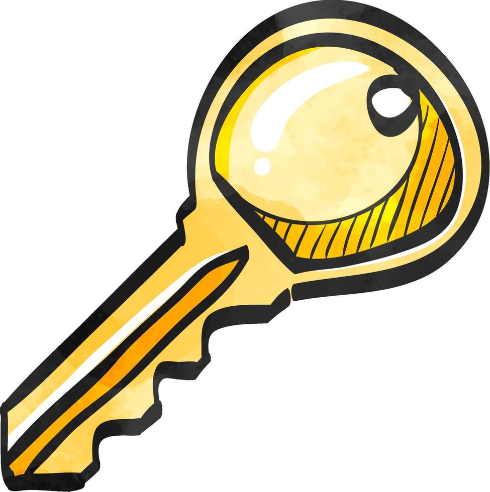 Schlüssel Symbol im Farbe Zeichnung. Sicherheit Schutz Haus Zuhause Eigentum vektor