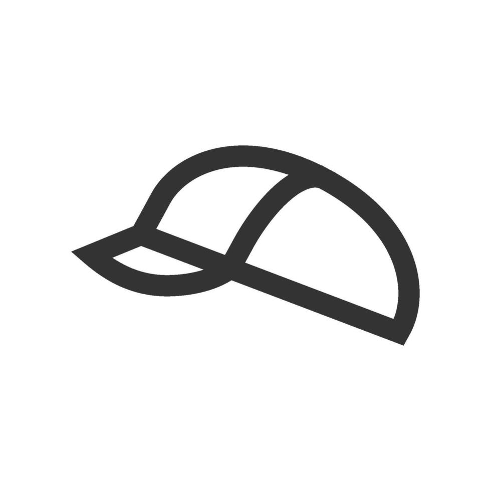 cykling hatt ikon i tjock översikt stil. svart och vit svartvit vektor illustration.