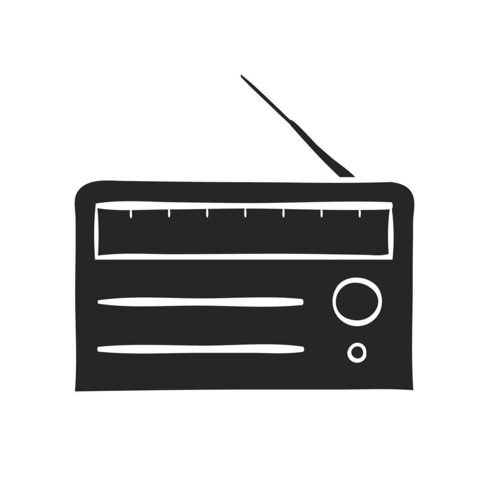 Hand gezeichnet Radio Vektor Illustration