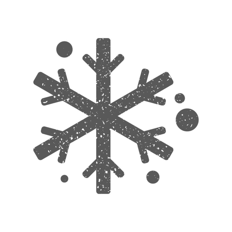snöflingor ikon i grunge textur vektor illustration