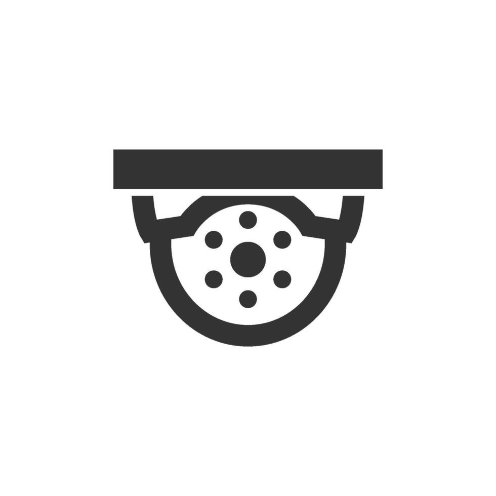 Überwachung Kamera Symbol im dick Gliederung Stil. schwarz und Weiß einfarbig Vektor Illustration.