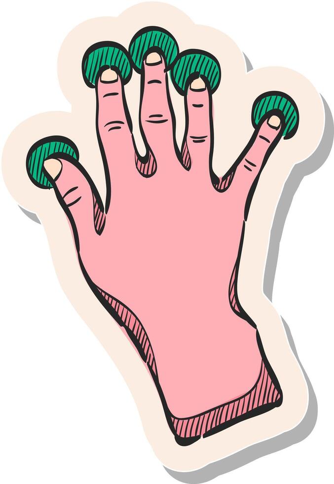 Hand gezeichnet Aufkleber Stil Symbol Touchpad Geste vektor