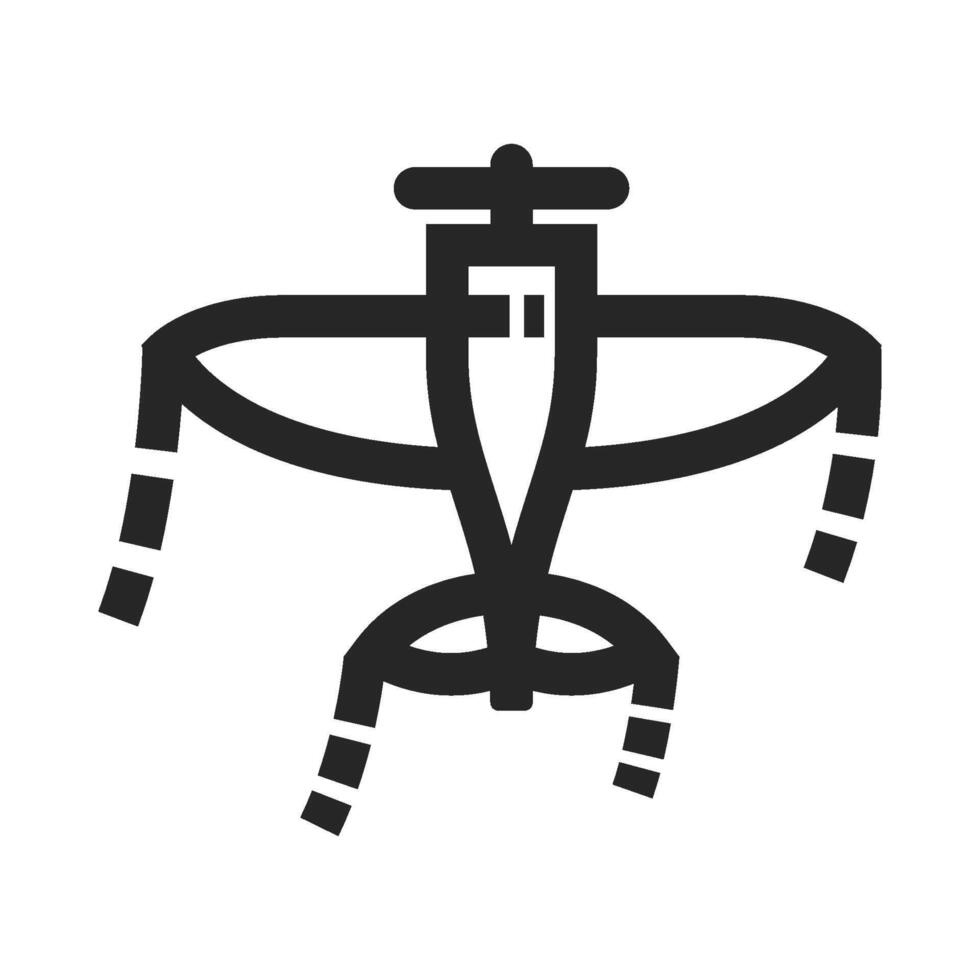 Jahrgang Flugzeug Symbol im dick Gliederung Stil. schwarz und Weiß einfarbig Vektor Illustration.