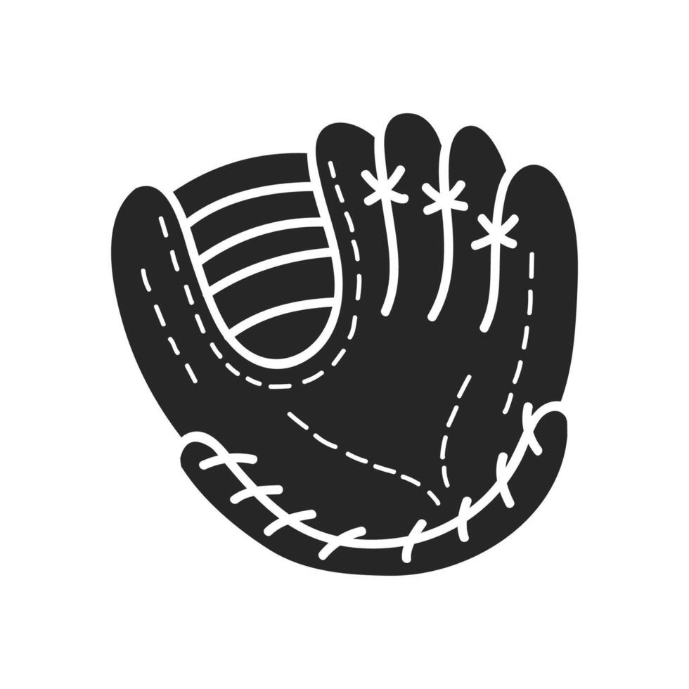 hand dragen baseboll handske vektor illustration
