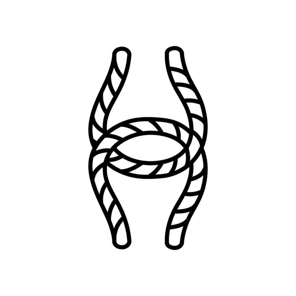 Seil Knoten Symbol. Hand gezeichnet Vektor Illustration. editierbar Linie Schlaganfall.