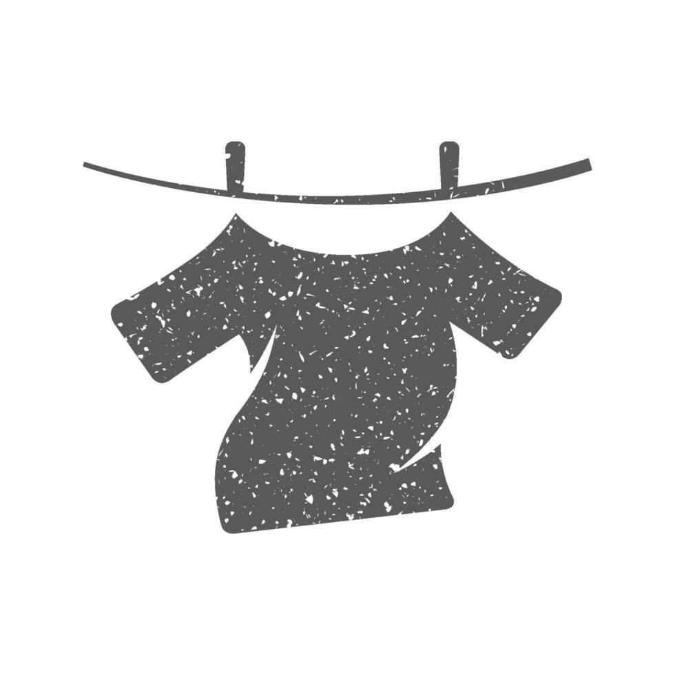 kläder hänga ikon i grunge textur vektor illustration