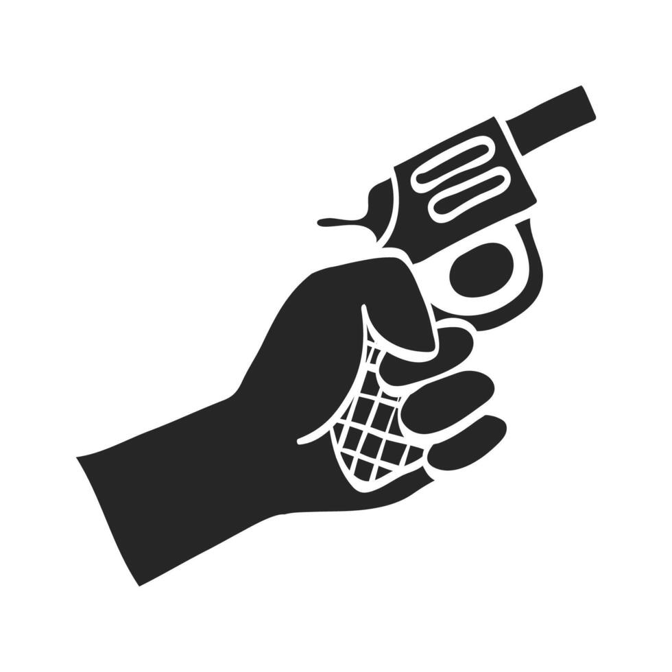 hand dragen startande pistol vektor illustration