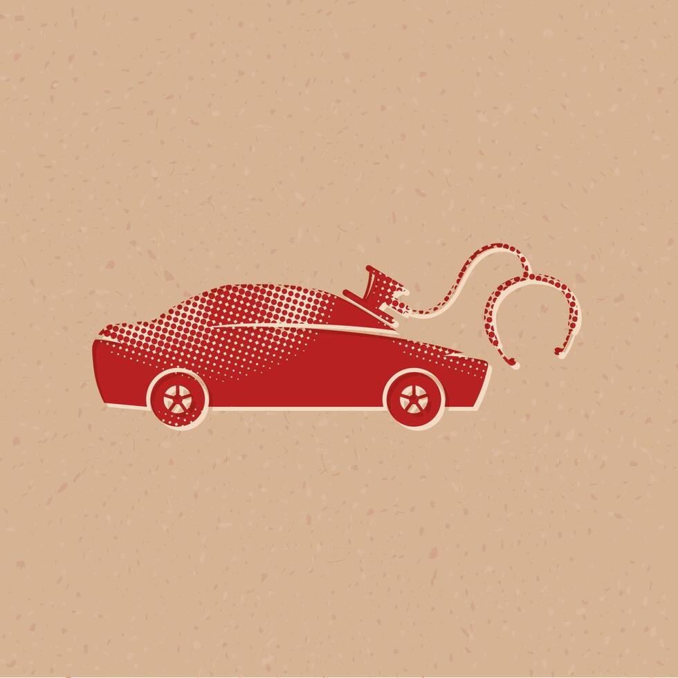 Auto Reparatur Symbole Halbton Stil Automobil mit Grunge Hintergrund Vektor Illustration