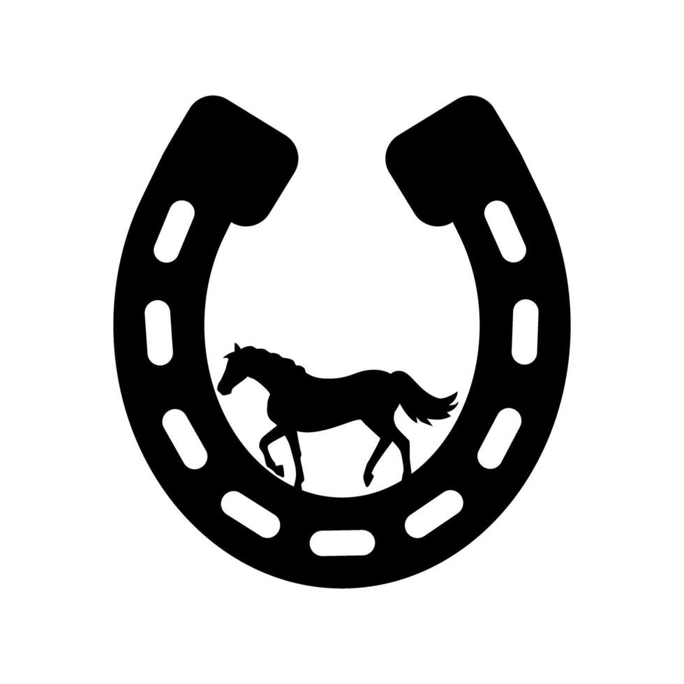 Pferd Symbol Vektor. Hufeisen Illustration unterzeichnen. Hengst Symbol oder Logo. vektor