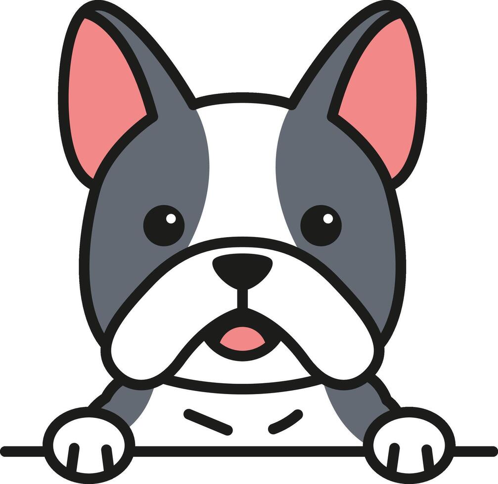 Französisch Bulldogge Symbol. eben Farbe Design. Vektor Illustration.