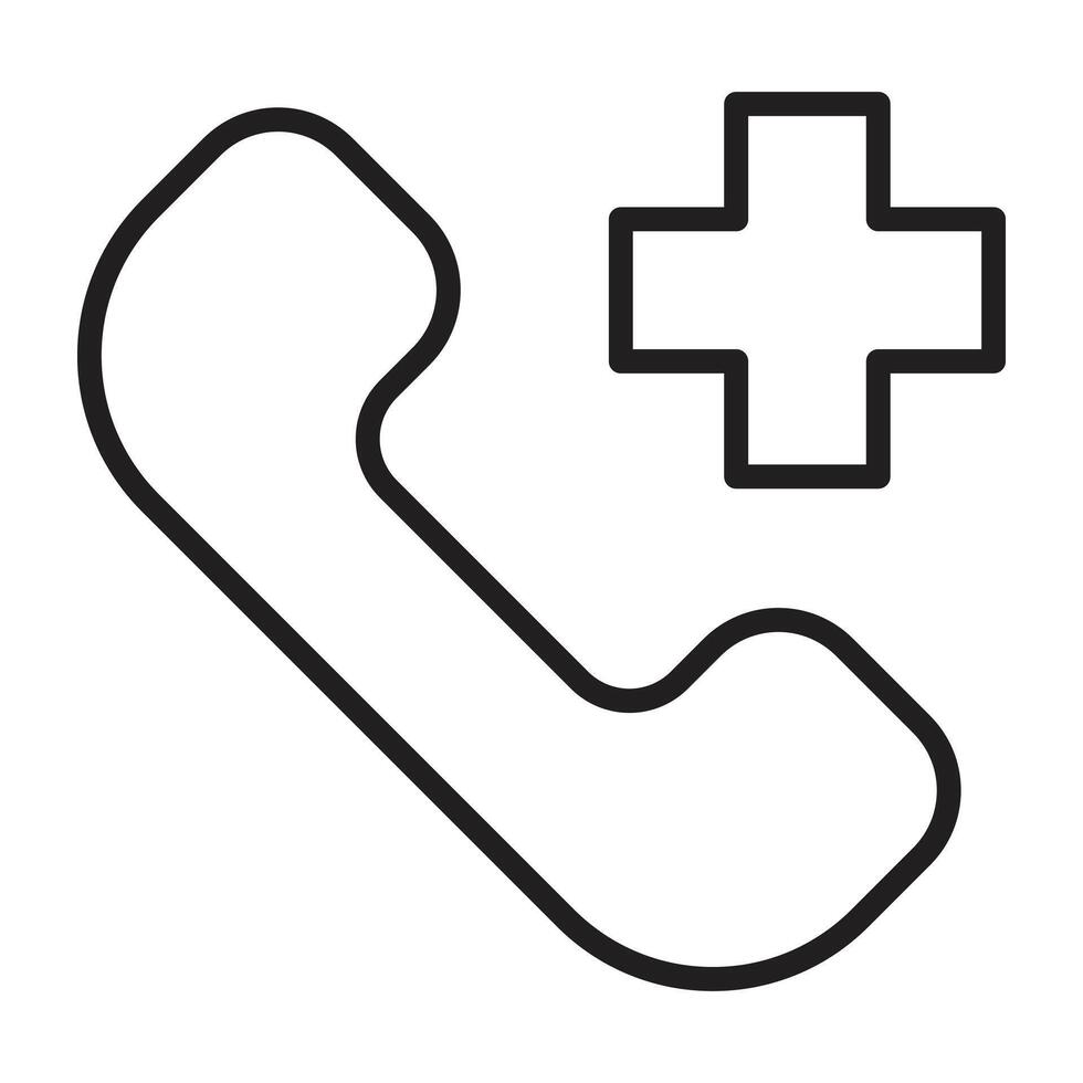 Notfall Telefon Linie Symbol. vektor
