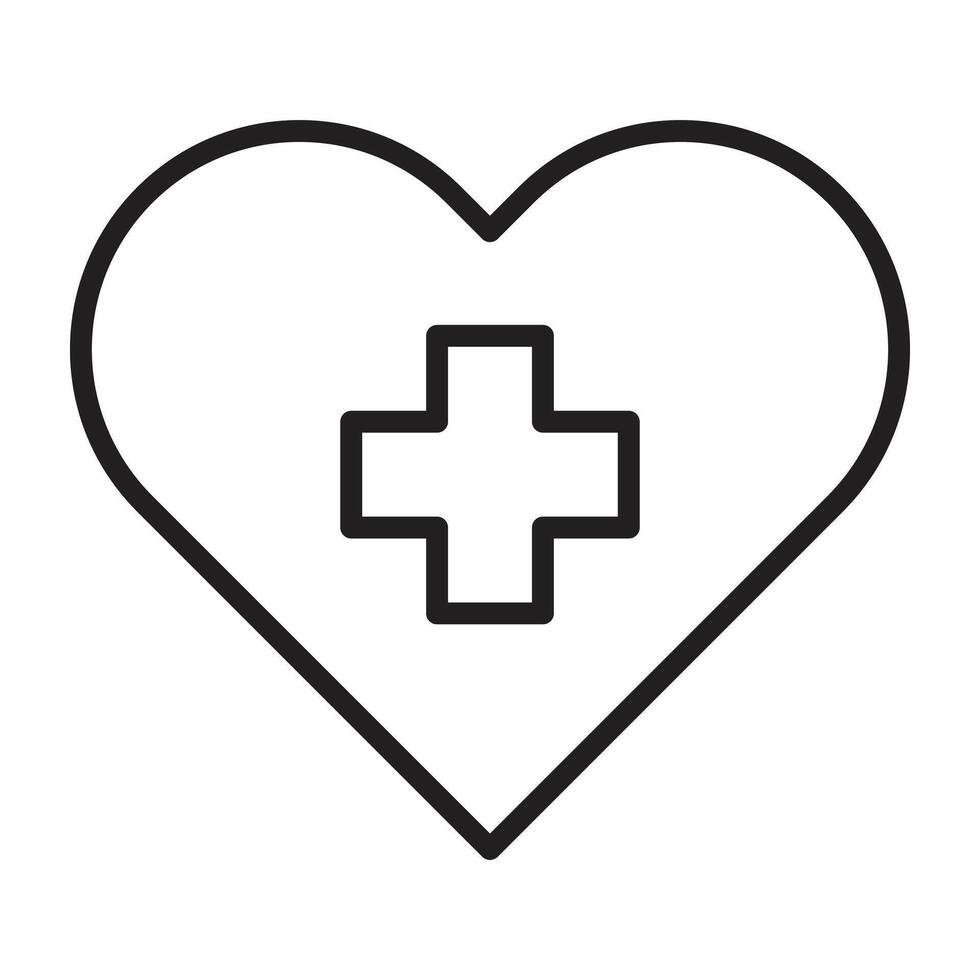 medicinsk hjärta linje ikon. vektor
