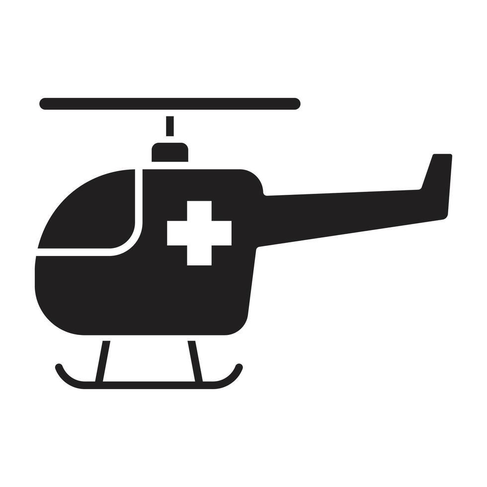 helikopter ambulans platt ikon. vektor