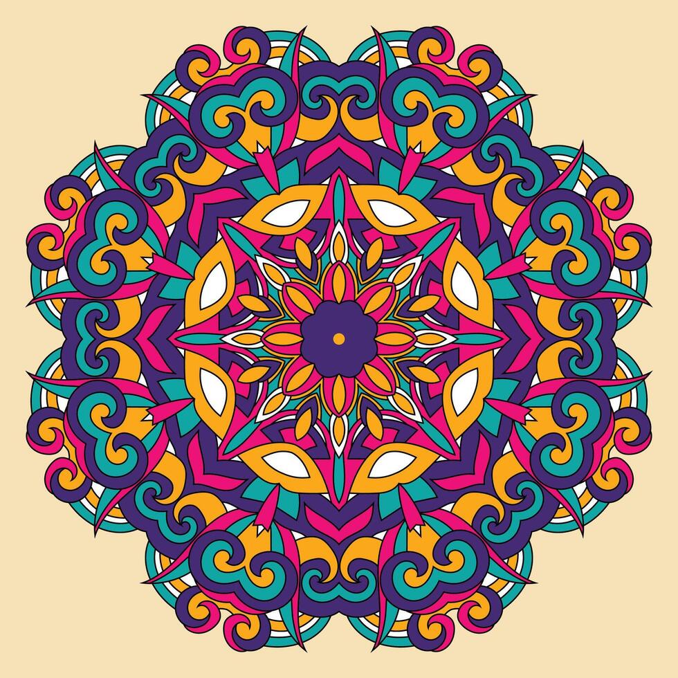 färgrik blomma mandala vektor illustration design