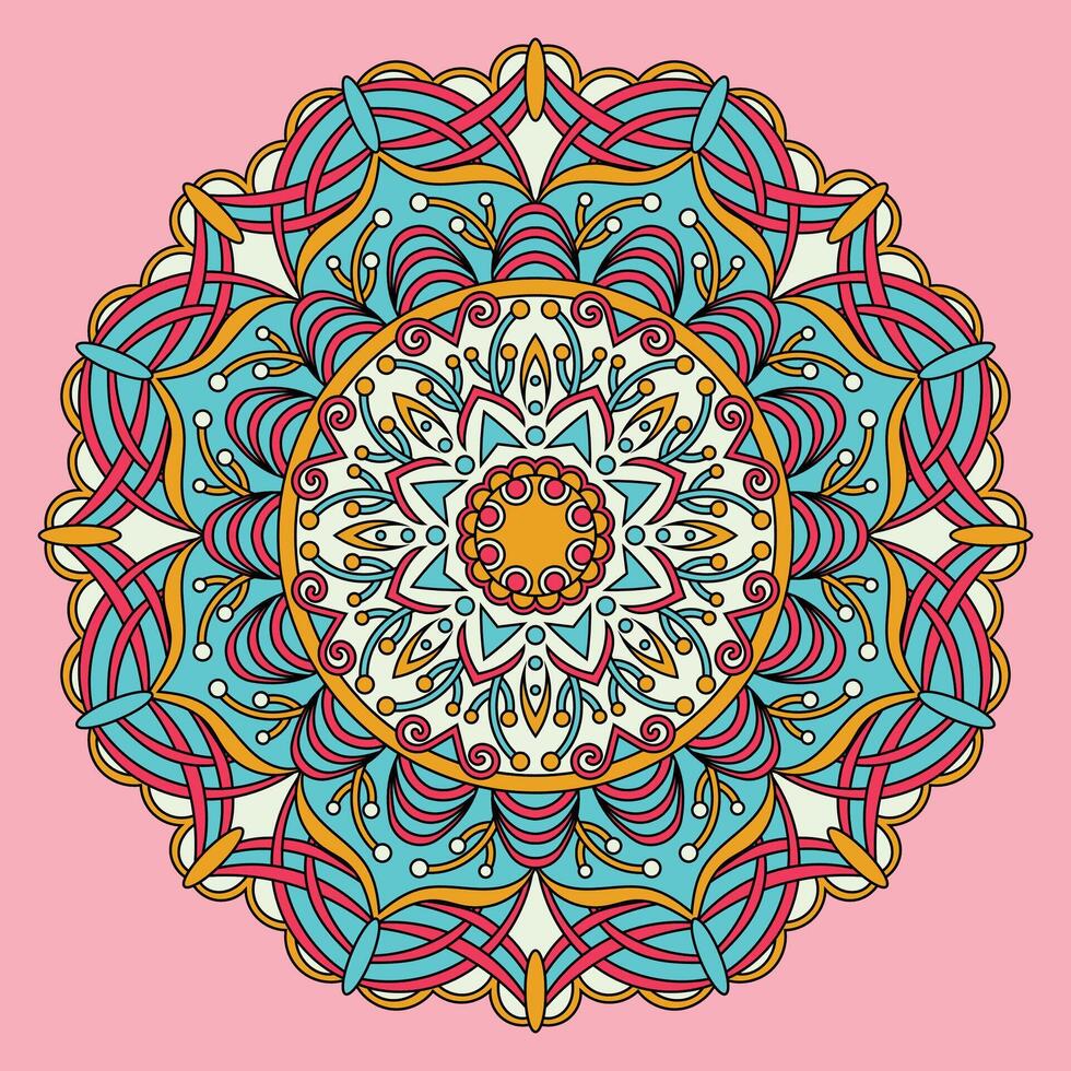 Blumen- bunt Mandala Vektor Illustration Design