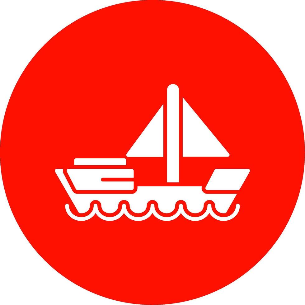 Schlauchboot Glyphe Kreis Symbol vektor