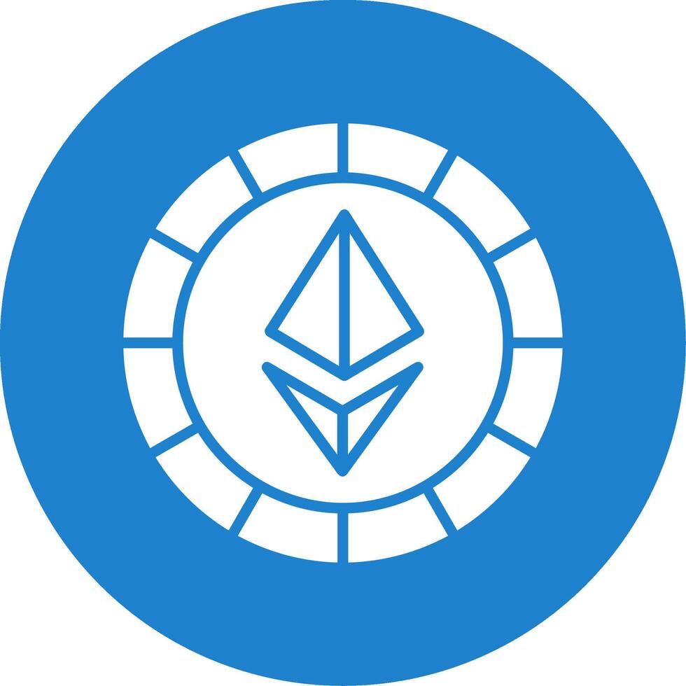 ethereum mynt glyf cirkel ikon vektor