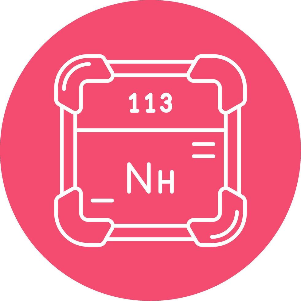 Nihonium linear Kreis Mehrfarbig Design Symbol vektor