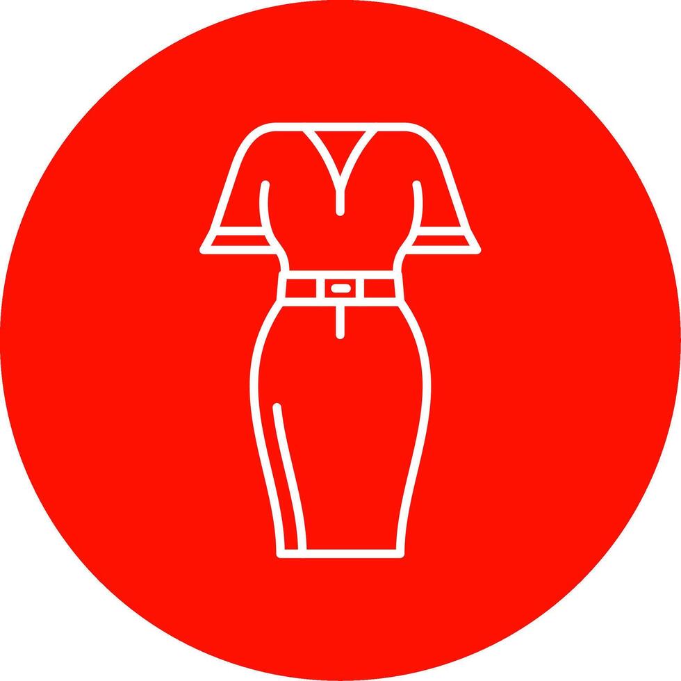 mini klänning linjär cirkel Flerfärgad design ikon vektor