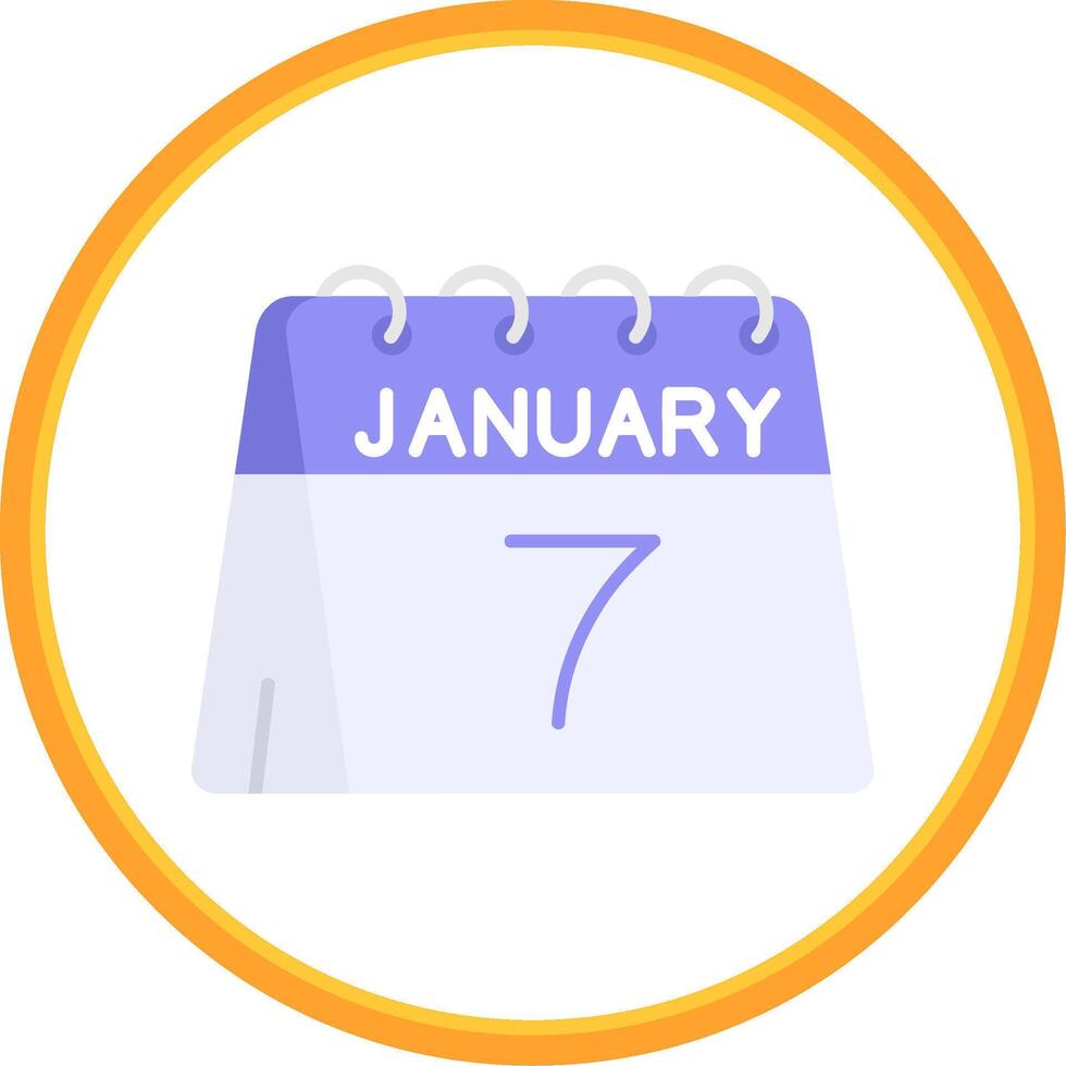 7 .. von Januar eben Kreis uni Symbol vektor