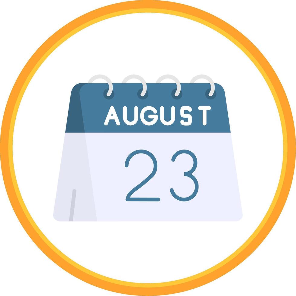 23: e av augusti platt cirkel uni ikon vektor