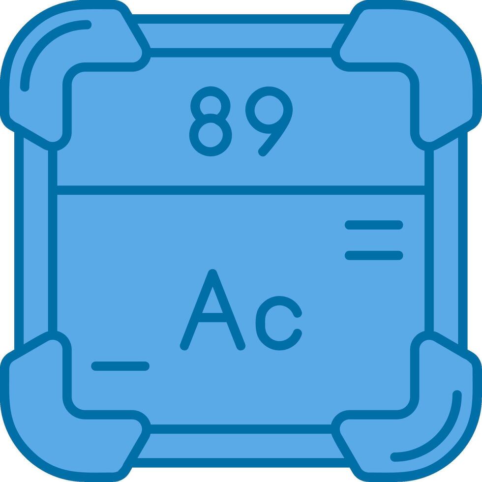 aktinium blå linje fylld ikon vektor