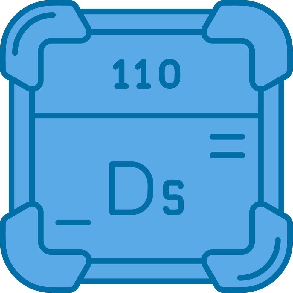 darmstadtium Blau Linie gefüllt Symbol vektor