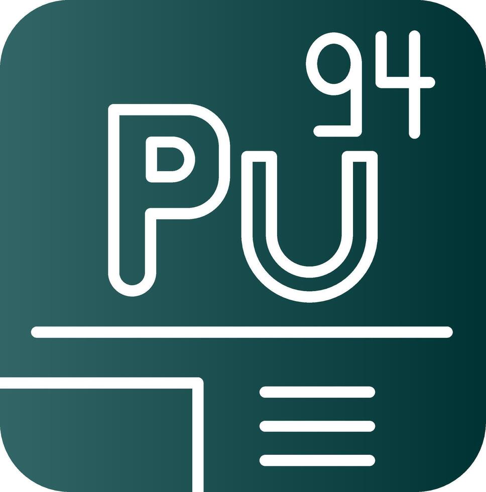 Plutonium Glyphe Gradient Symbol vektor