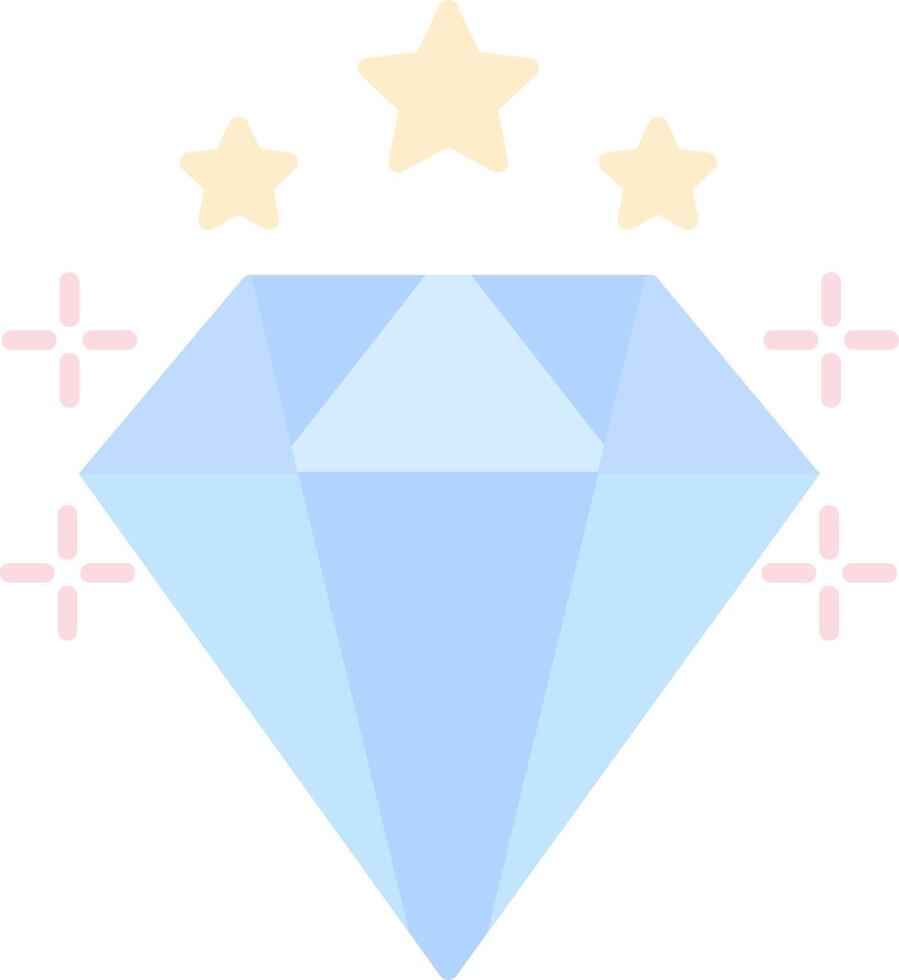 diamant platt ljus ikon vektor