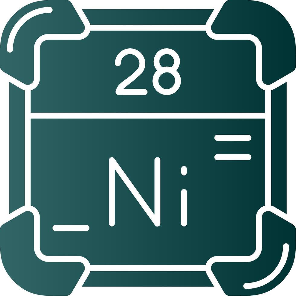 nickel glyf lutning grön ikon vektor