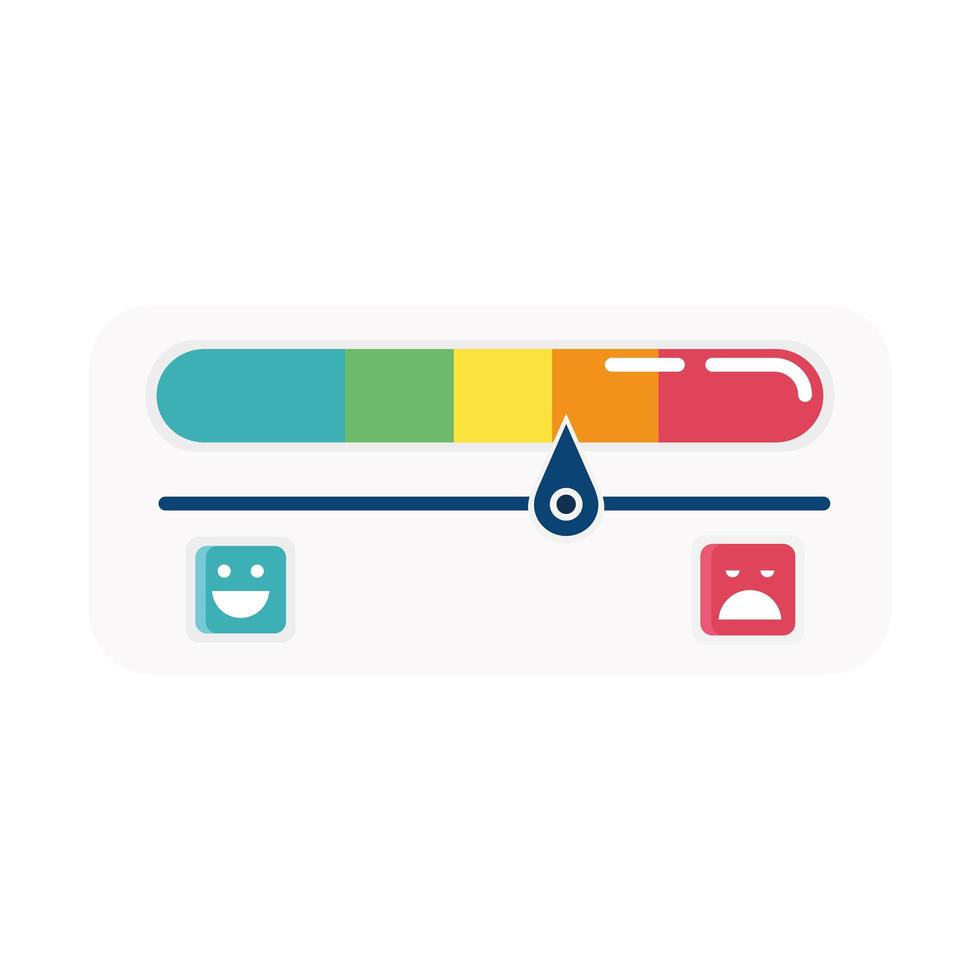 Farben der Kundenzufriedenheitsleiste und Messsymbol für Emojis vektor