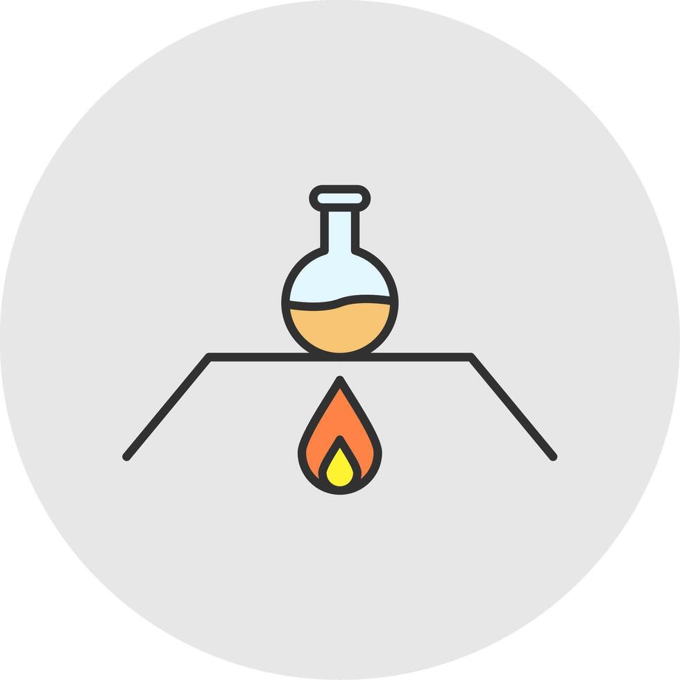 brännare linje fylld ljus cirkel ikon vektor