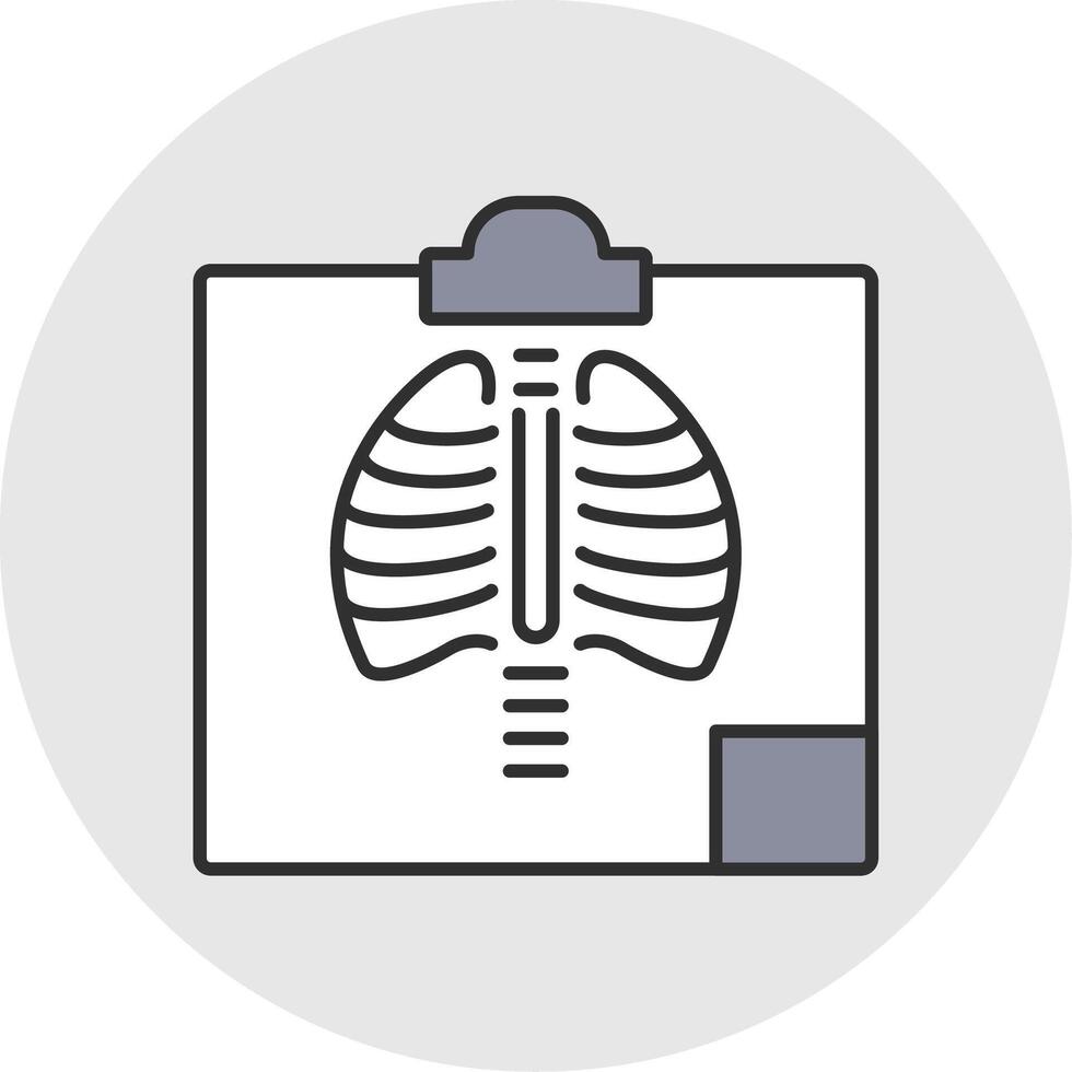 radiologi linje fylld ljus cirkel ikon vektor