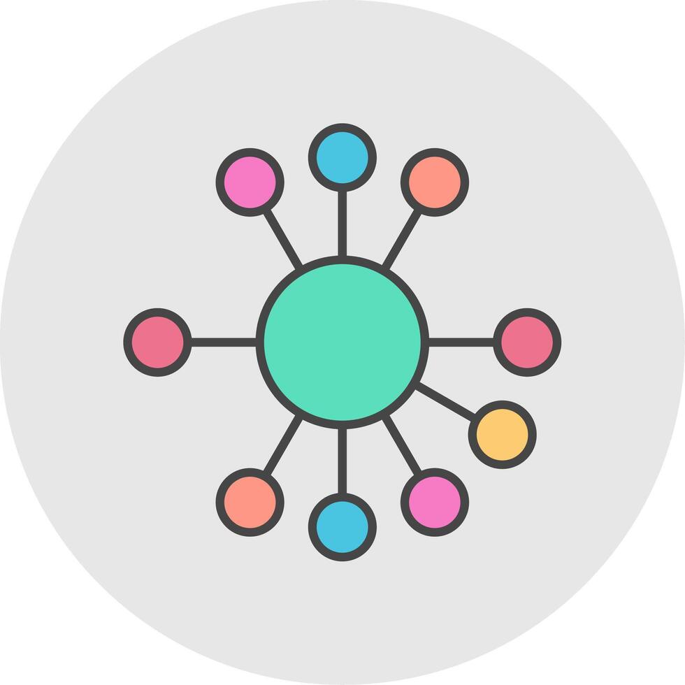 Diagramm Linie gefüllt Licht Kreis Symbol vektor