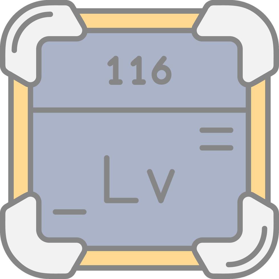 livermorium linje fylld ljus ikon vektor