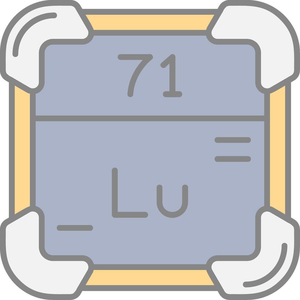 lutetium linje fylld ljus ikon vektor