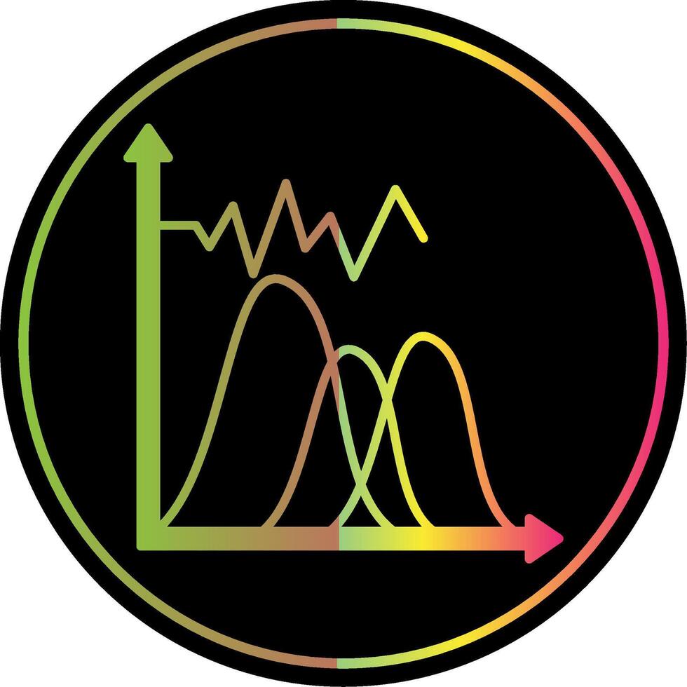 Welle Diagramm Glyphe fällig Farbe Symbol vektor