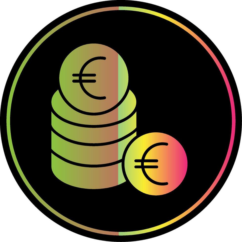 Euro Glyphe fällig Farbe Symbol vektor