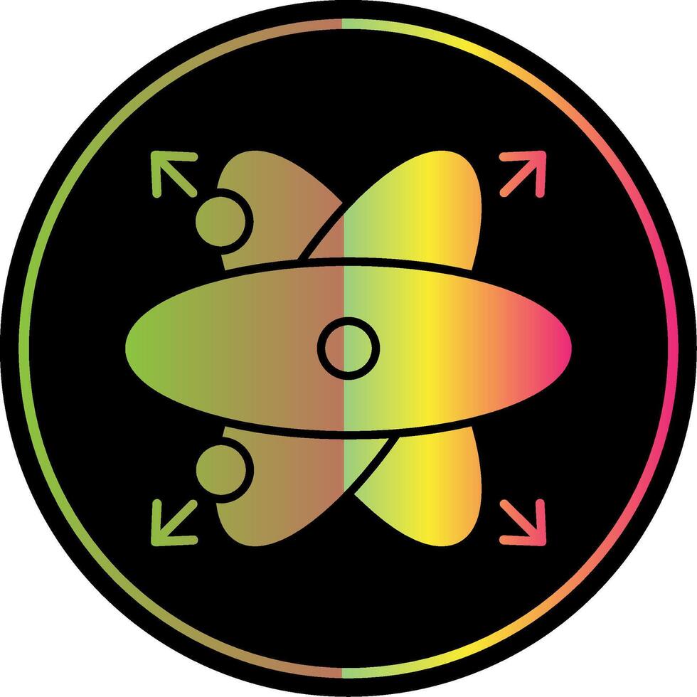 Atom Glyphe fällig Farbe Symbol vektor