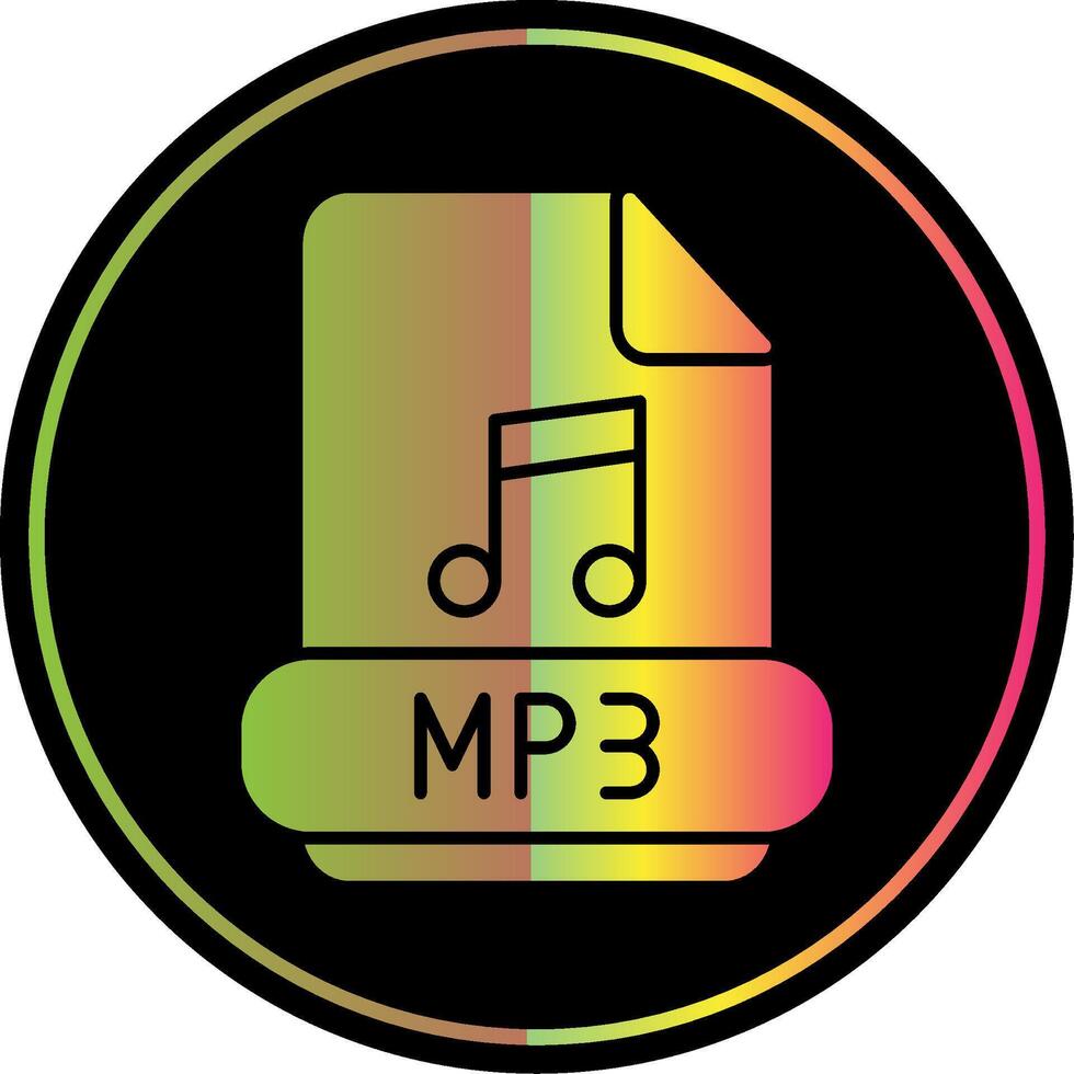 mp3 Glyphe fällig Farbe Symbol vektor