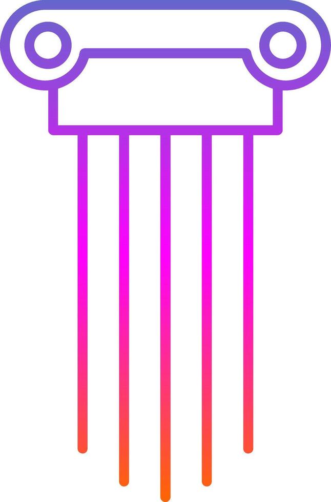 grekisk pelare linje lutning ikon vektor