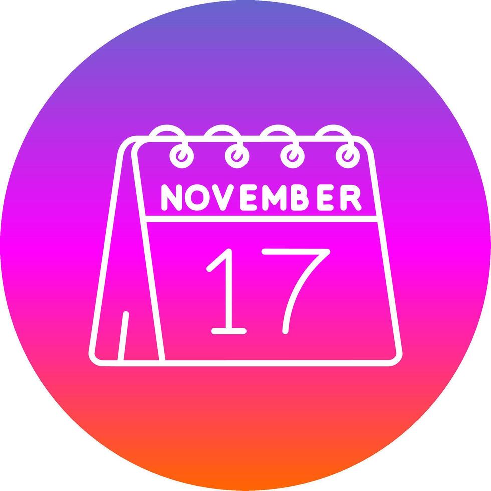 17 .. von November Linie Gradient Kreis Symbol vektor