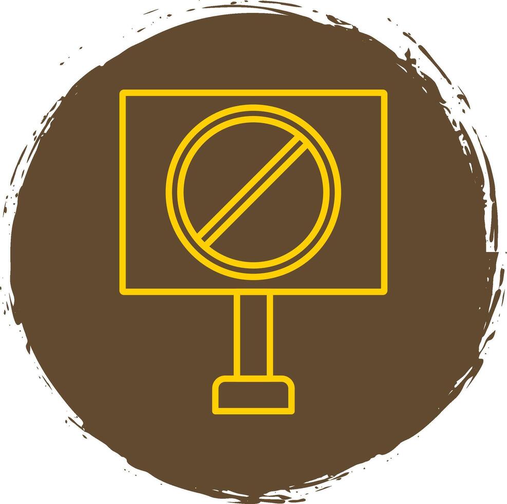 förbjuden tecken linje cirkel gul ikon vektor