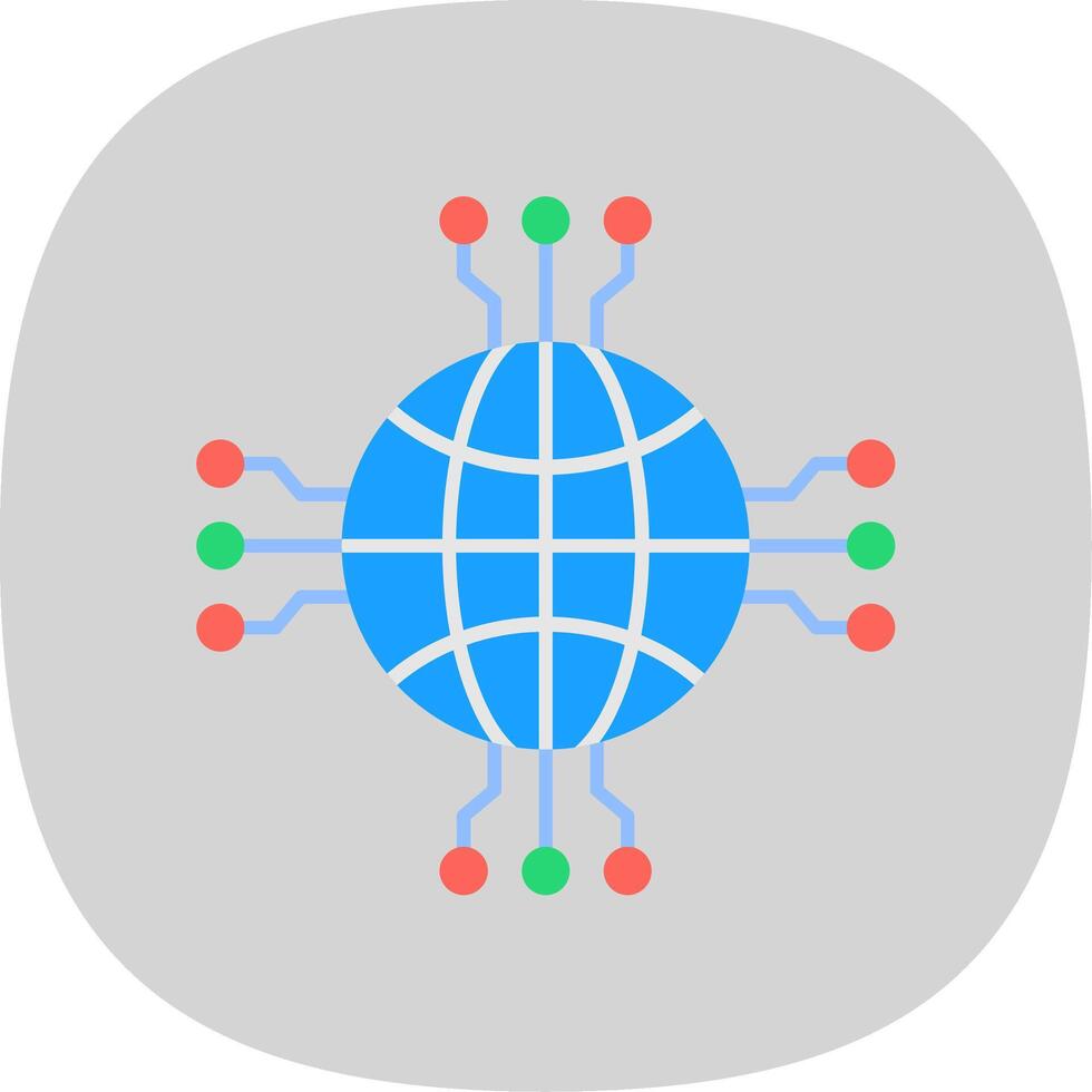 Netzwerk eben Kurve Symbol vektor