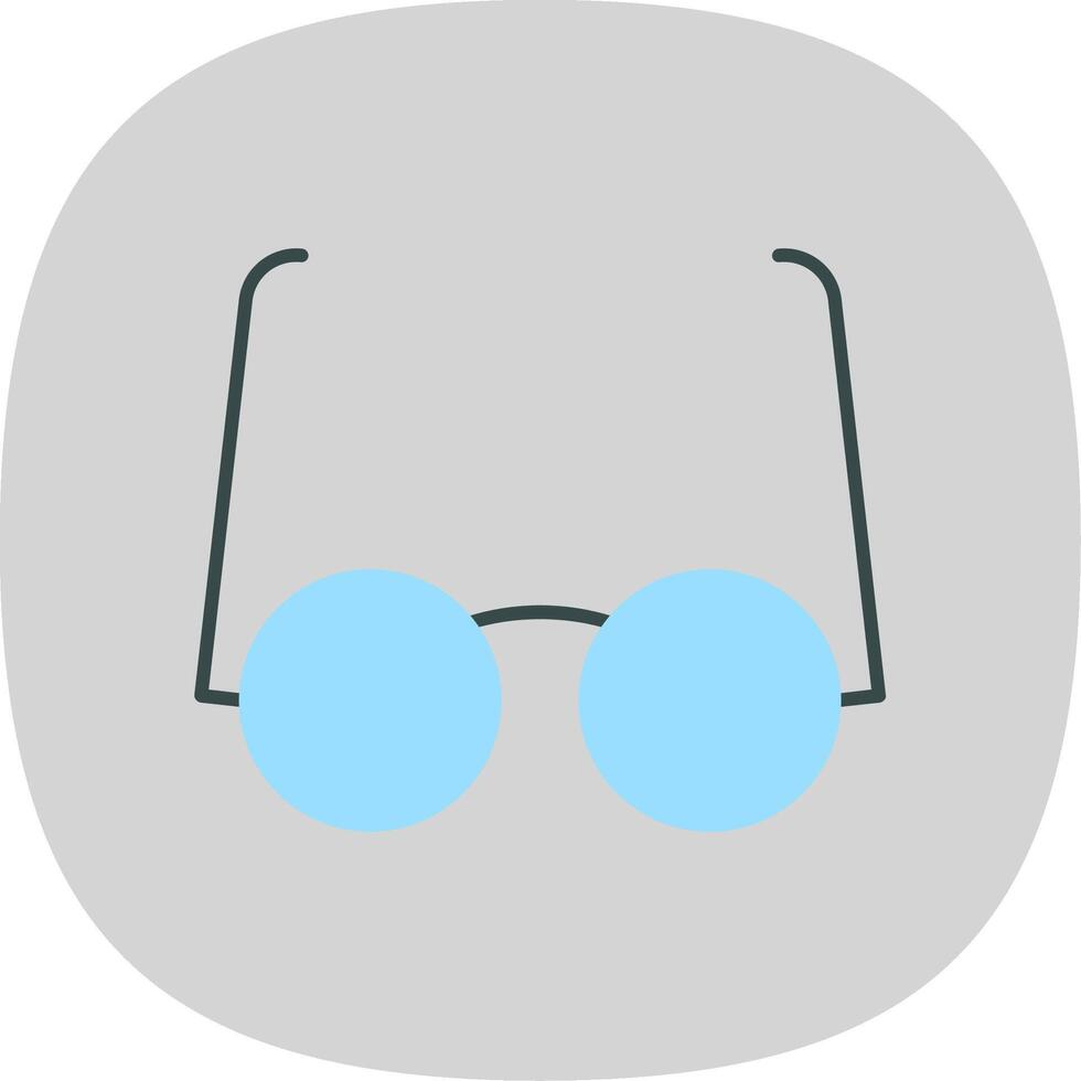 glasögon platt kurva ikon vektor