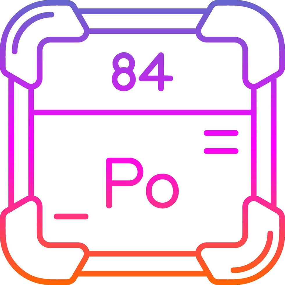 Polonium Linie Gradient Symbol vektor