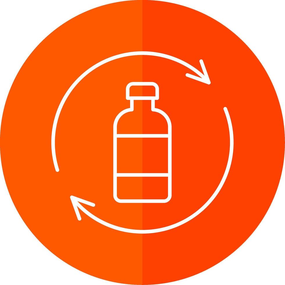 flaska återvinning linje röd cirkel ikon vektor